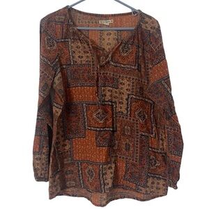 Ruff Hewn Boho Printed Long Sleeve Blouse